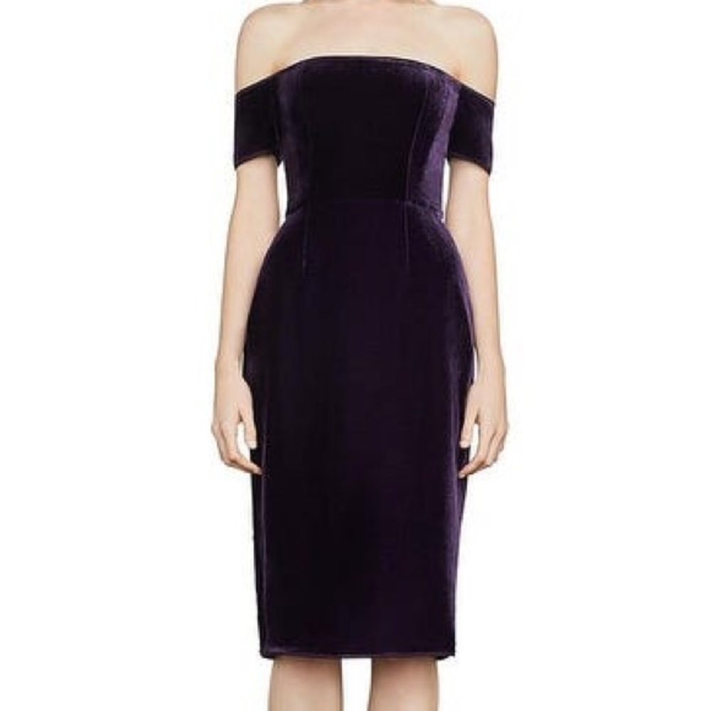 Velvet Off-The-Shoulder Dress. BCBGMaxazria.